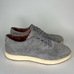 AUREUS Grey Suede Shoes Slip On Elastic Laces - Leather Sneakers Mens Size 9